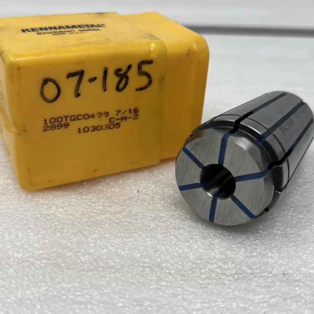 Kennametal Erickson 100TGC0438 Coolant Collet, 2899, 7/16” (.437”) Sealed Collet