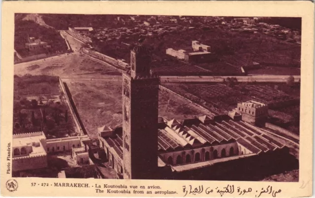 CPA AK MAROC MARRAKECH La Koutoubia vue en avion Flandrin (37879)