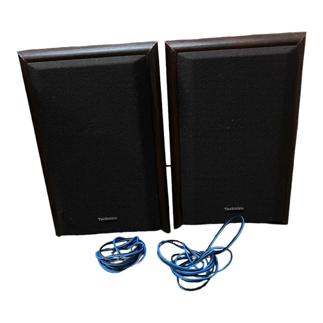 VINTAGE TECHNICS SBHD301 Bookshelf Speakers Dark Wood Tested £38.99