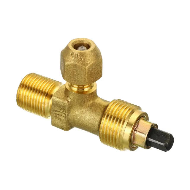 Angle Stop Valve, 1/4 Flare x 3/8 BSPT Male Brass Right Angle Shut Off Valve