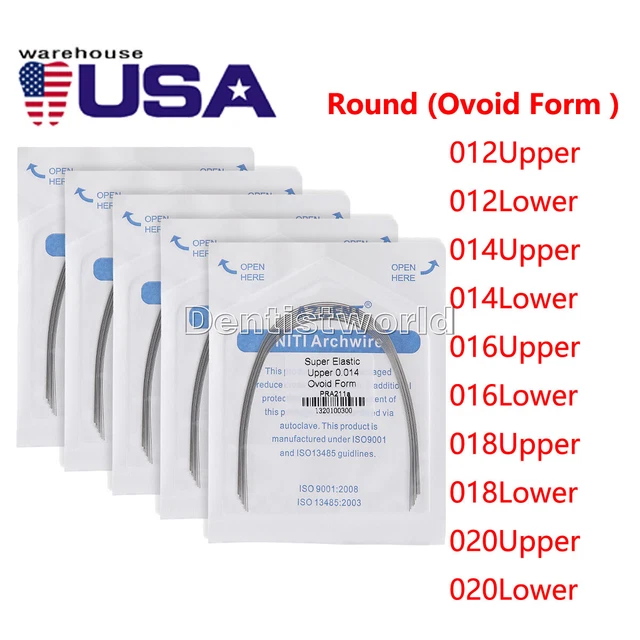 10x/Bag Dental Orthodontic Super Elastic Niti Arch Wire Round Ovoid