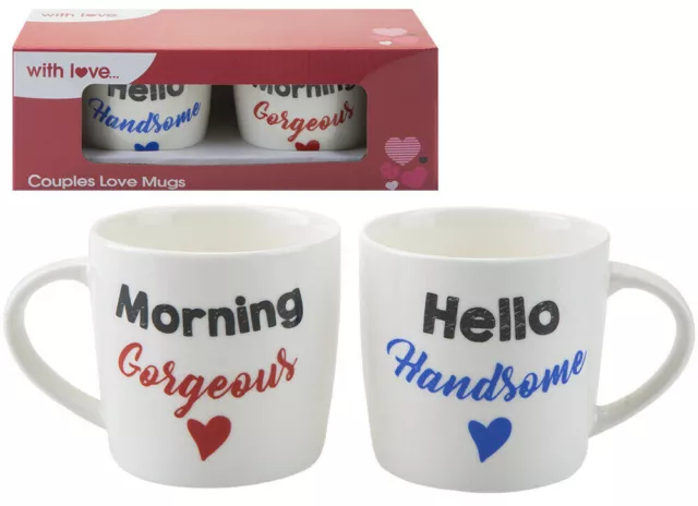 Set mit zwei Tassen Valentinstag Liebe Herz Kaffee Teetassen Geschenkidee