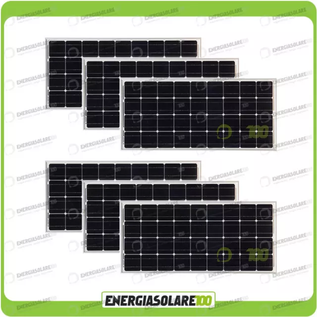 Stock 6 Panneaux solaires photovoltaïques 100W 12V monocristallin Pmax 600W Cabi