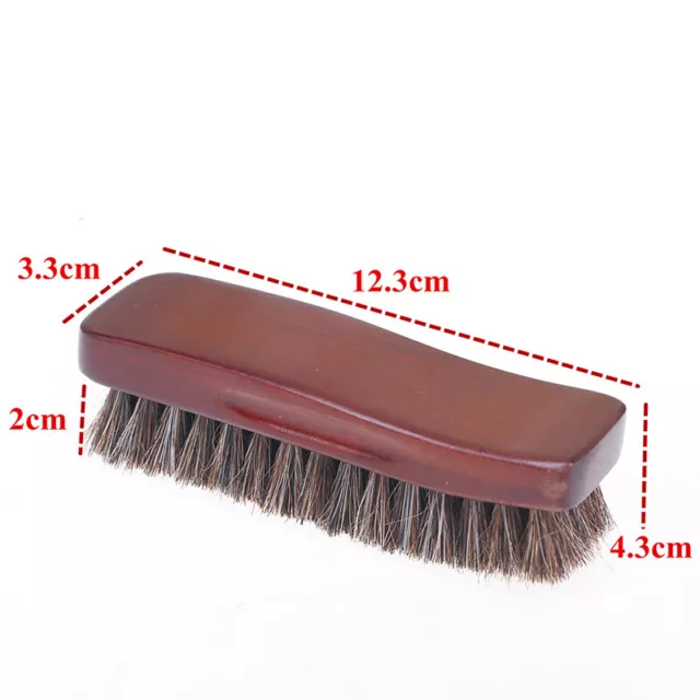 Natural wood Bristle Horse Hair Shoe Boot Brush Care Clean Shine PolishU#rb 3