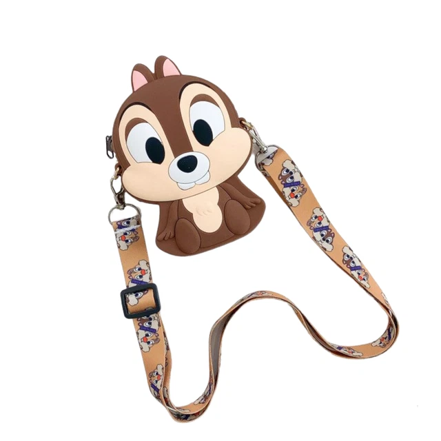 Sac à bandoulière Silicone Enfants Dessin Animé Disney Tic et Tac Marron Foncé