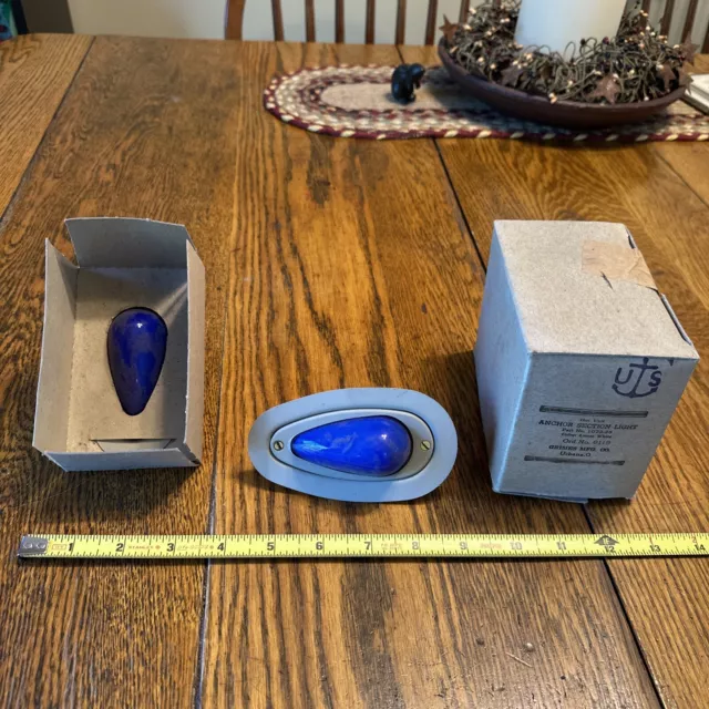 (2)  NOS US NAVY Vintage Aircraft navigation lights Grimes NAF 1073-25 blue