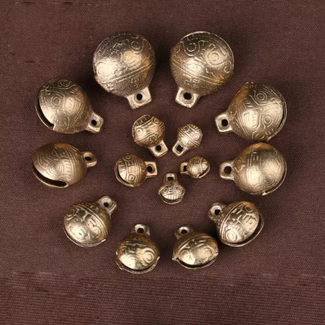 9~28mm Bronze Tibetan Brass Bells Beads Craft Charms Metal Ethnic With Loop New