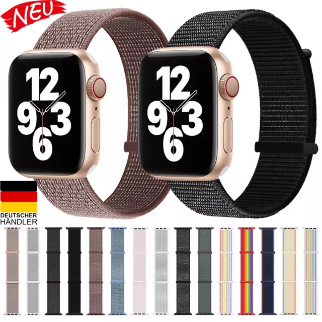 Nylon Sport Loop Armband für Apple Watch iwatch 38 - 45 Series 8 7 6 SE 5 4 3 2