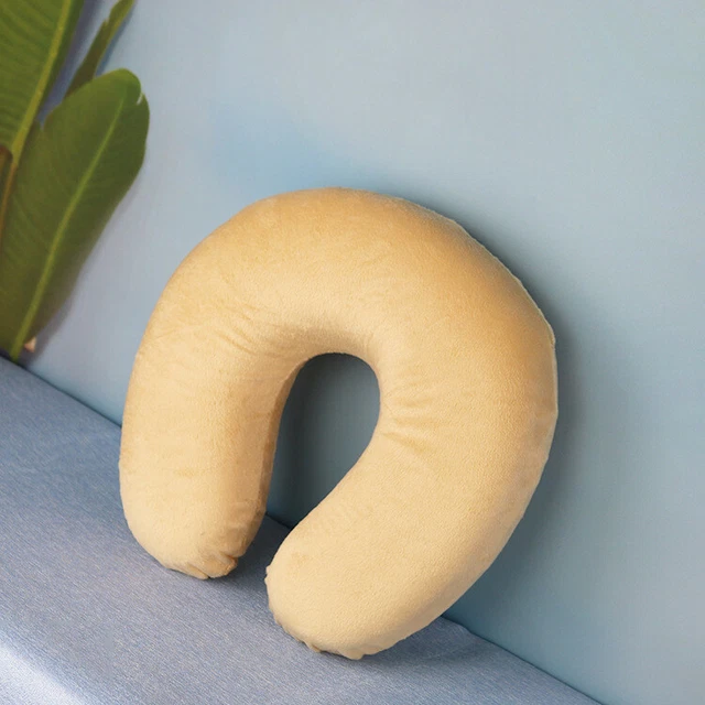 Memory Foam U Shape Travel Neck Pillow Airplane Support Head Back Cushion Beige 3