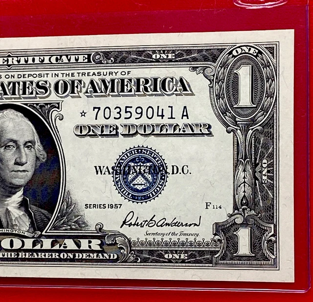 1957 STAR NOTE  $1 Dollar Silver Certificate (Blue Seal) Uncirculated