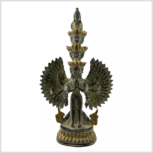 Avalokiteshvara Chenrezig - Buddha der Nächstenliebe - Messing schwarzantik 22cm