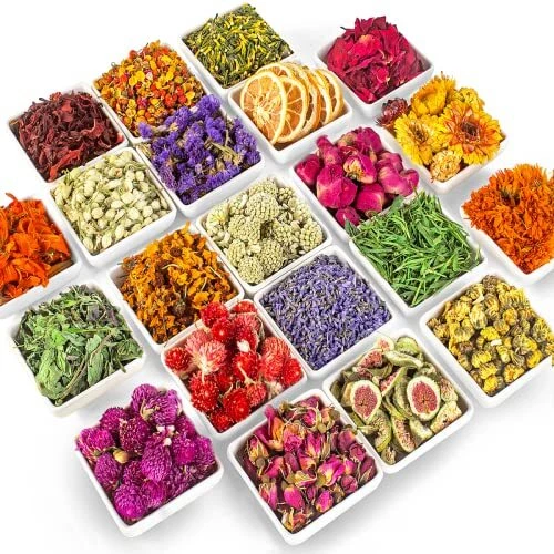Último paquete de 21 flores secas para hacer velas kit de hierbas secas 100% naturales para...