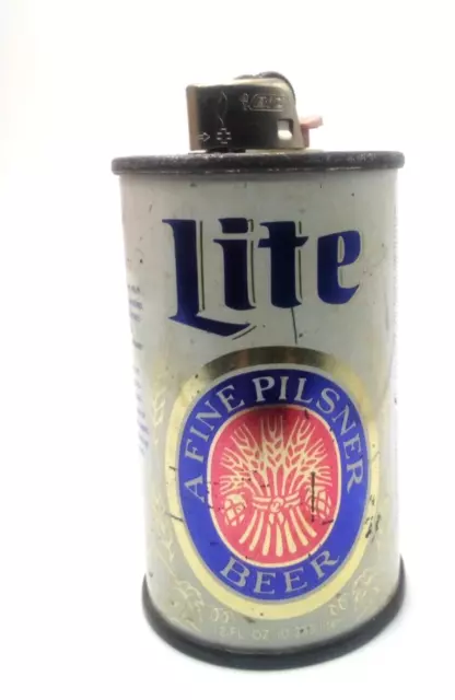 Vtg Miller Lite mini Beer Can lighter cover Made In USA FREE SHIPPING