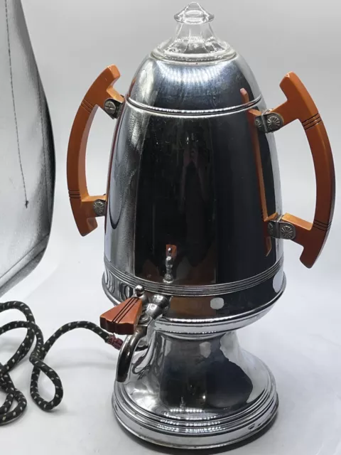 Vintage 1940's Art Deco Renfrew Electric Percolator Coffee Pot only no cord