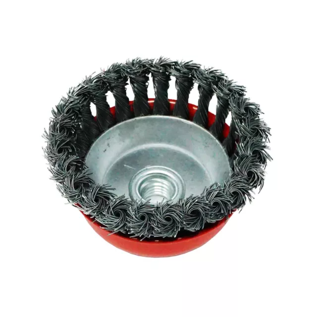 1x Twist Knot Wire Wheel Cup Brush 115mm 4"/100mm Angle Grinder 3