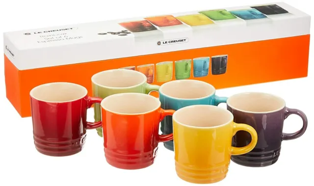 Le Creuset Stoneware Rainbow Espresso Mug Gift Set, Multi-Color from Japan