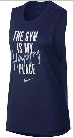 Authentic Nike Women  Dry The Gym Is My Happy Place Tank Top 911514-479