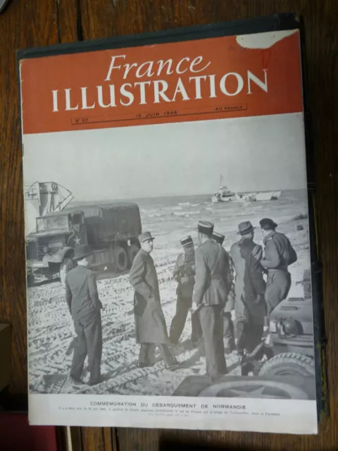 France illustration n° 37 15 /06 1946 Commémoration du débarquement de normandie