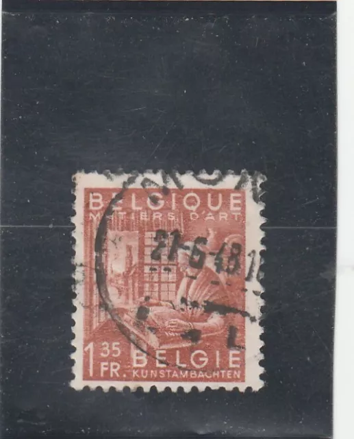 L6700 BELGIQUE TIMBRE Y&T N° 763 de 1948-49 "  Dentelles  " Oblitéré