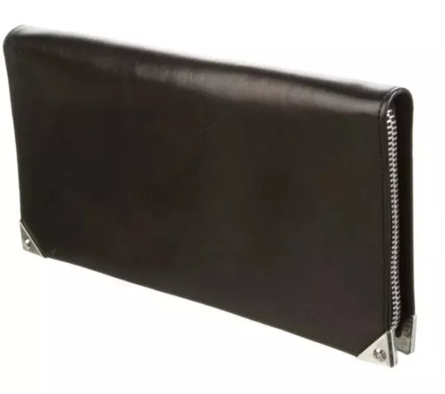 Alexander Wang Prisma Black Leather Clutch Portfolio Travel Wallet $395