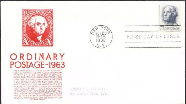 GEORGE WASHINGTON Stamp 1213 Anderson FDC First Day Cover (1157)