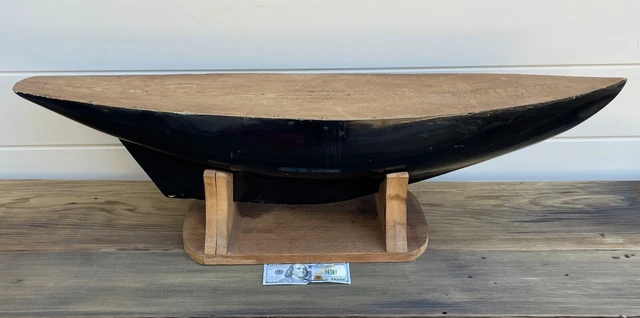 Vintage Americas Cup 12 Meter Wood Water Tank Test Model Sailboat Yacht Hull