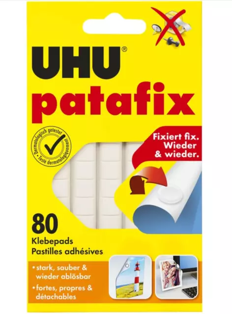 UHU patafix Klebepads 80 Pads NEU Klebeknete flexibel und wiederablösbar #48810