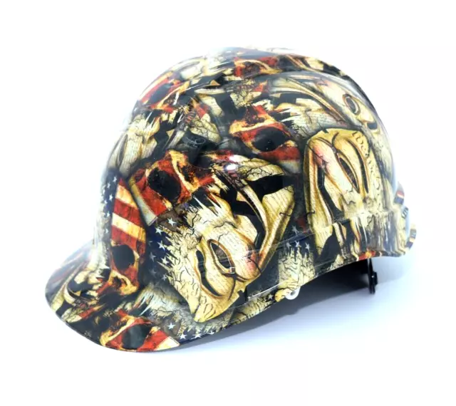 Custom Cap Style Hard Hat Hydro Dipped in Nation Divided