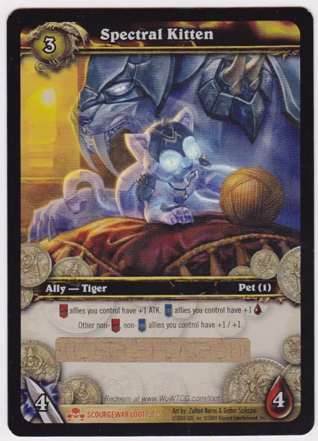 World of Warcraft WOW TCG SPECTRAL KITTEN Unscratched Loot Card