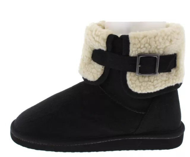 New Womens Faux Fur Shearling Cuff Fold-Over Flat Booties Ankle Boot Snow Winter