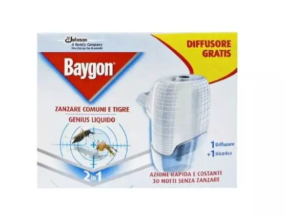 Baygon Genius Diffusore Contro Zanzare Liquido 30 Notti + Ricarica