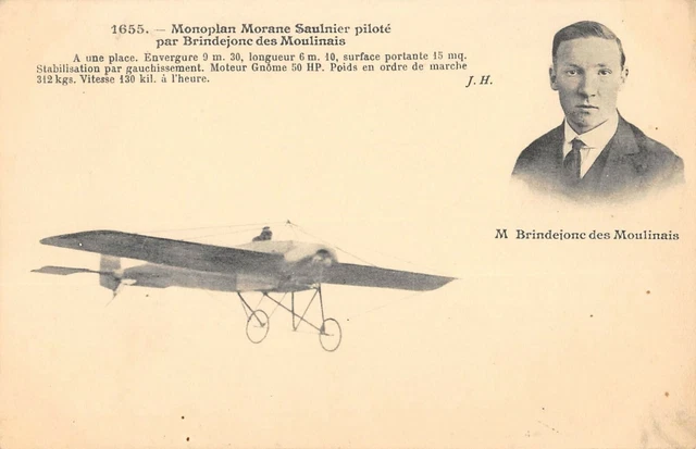 CPA photo l’aviateur Brindejonc sur son Bleriot Gnome 50 HP @1910