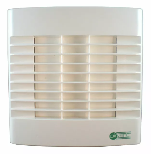 Bathroom Extractor Fan 4" 100mm - Timer & Automatic Shutters - Timed Overrun