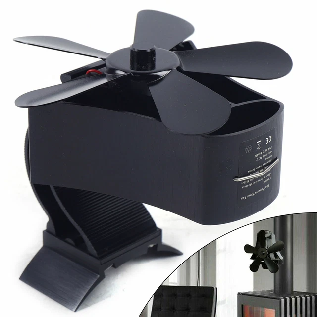 Ventilador sin corriente DE 5 alas chimenea ventilador magnético para estufa de leña chimenea