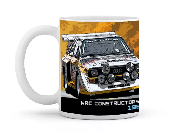 Audi Quattro Group B Rally Car Mug - Original Digital Art Design