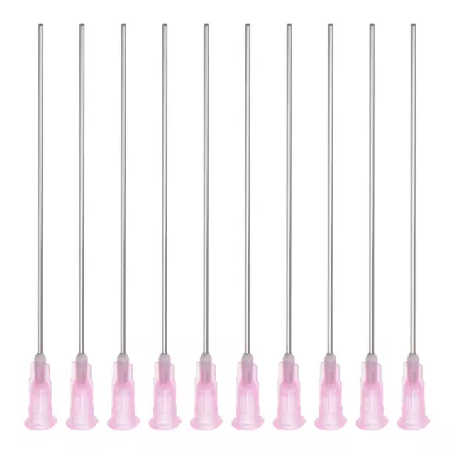 10Pcs Blunt Tip Dispensing Needle for Liquid Glue Gun 18G 3-1/5" Pink