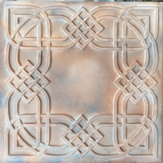 Faux tin vintage Ceiling tiles washed brown decor wall panels PL61 10pcs/lot