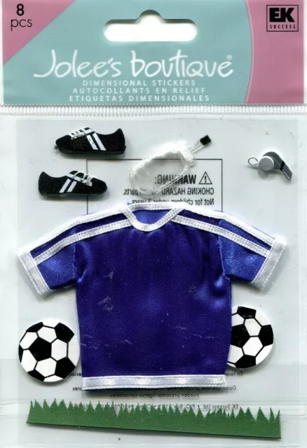 Soccer, blue, sports 3D scrapbook sticker - Jolees SPJB154