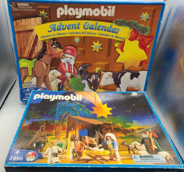 PLAYMOBIL 3996, 4151 Advent Calendar, Nativity, Manger, Christmas Lot
