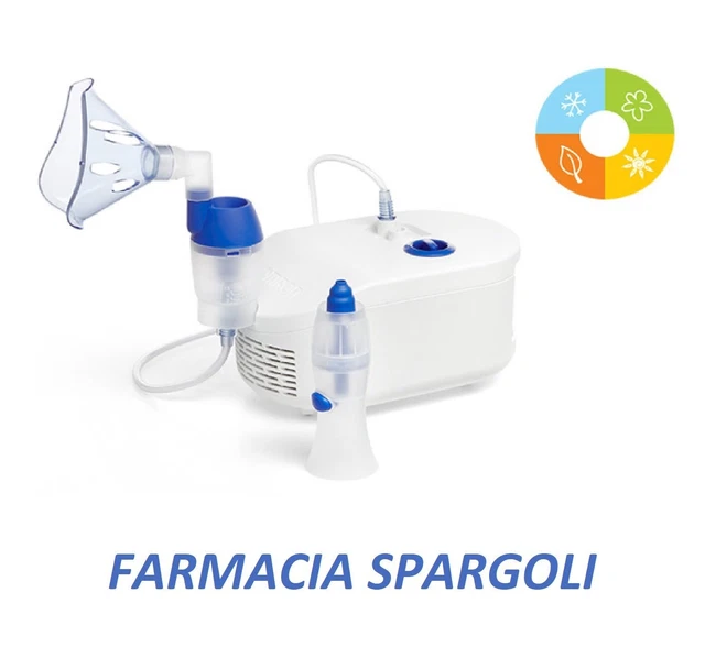 Aerosol a compressore Omron c102 total doccia nasale boccaglio 2 maschere