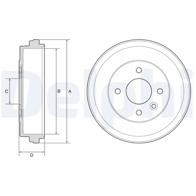 DELPHI Bremstrommel BF637 passend für NISSAN