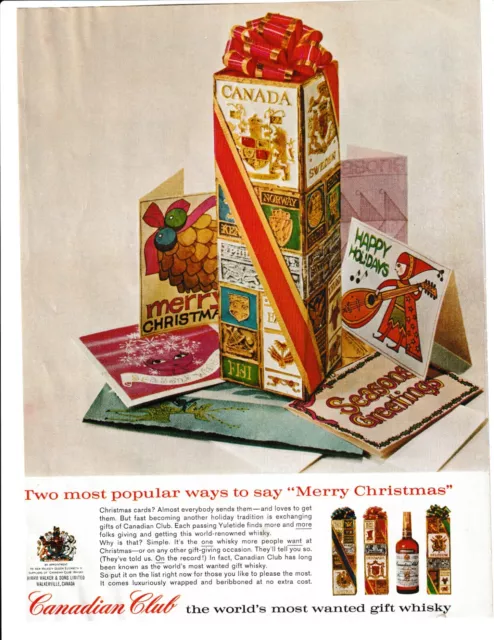 Canadian Club Print Ad 1963 Whiskey Christmas Cards