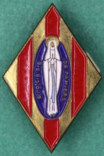 Insigne Religieux Diocèse De Rouen – Notre-Dame De Bon Secours – Émail Français