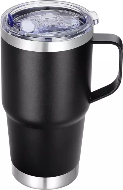 20 Oz Stainless Steel Tumbler with Handle Metal Insulated Coffee Travel Mug with