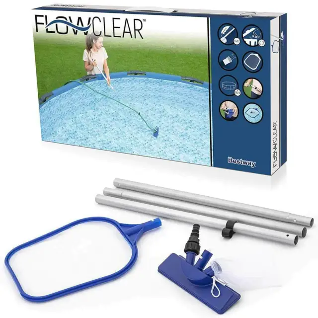 Kit Accessori Pulizia Fondo Acqua Piscina Delux con Aspiratore Reino e Accessori