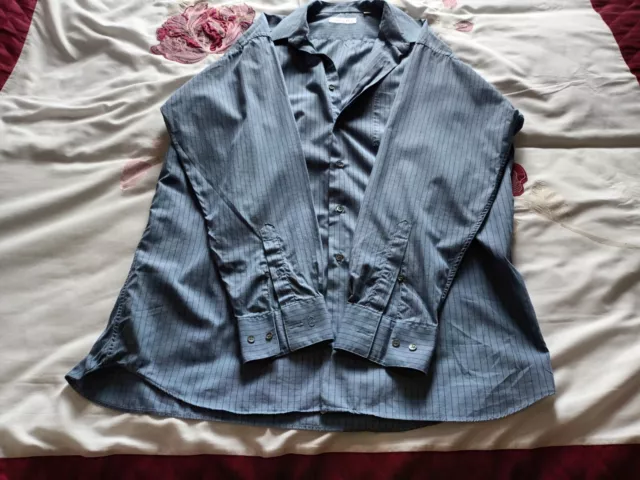 Christian Dior Mens Blue Check Shirt Size Large