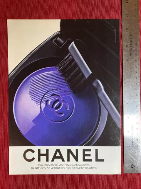 Chanel Lustrous Cake Mascara 1984 Print Ad - Great To Frame!