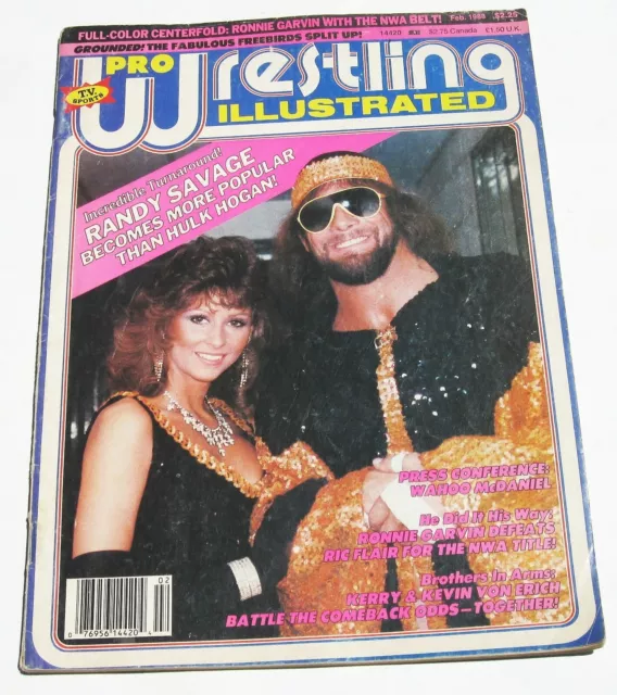 Pro Wrestling Illustrated Magazine February 1988 VG Macho Man Randy Savage