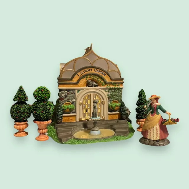 Department 56 Lilycott Garden Conservatory Dickens' VIllage Series Complete Set 