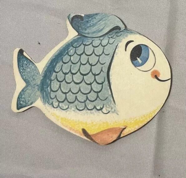 Fisher-Price Original Cardboard Fish For No. 794 "Big Bill Pelican" 1961-63 NOS